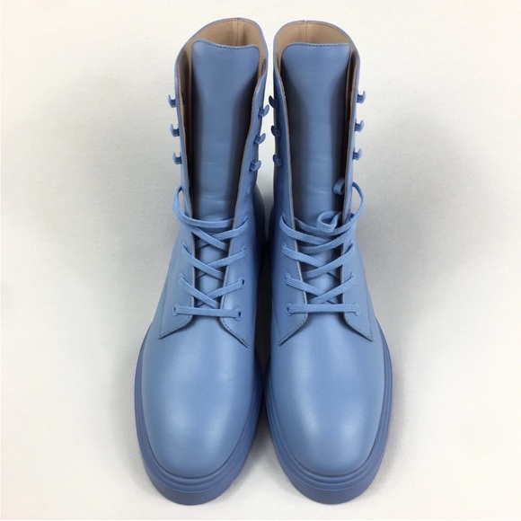 Stuart Weitzman Light Blue Lace-Up Boots - Picture 3 of 7
